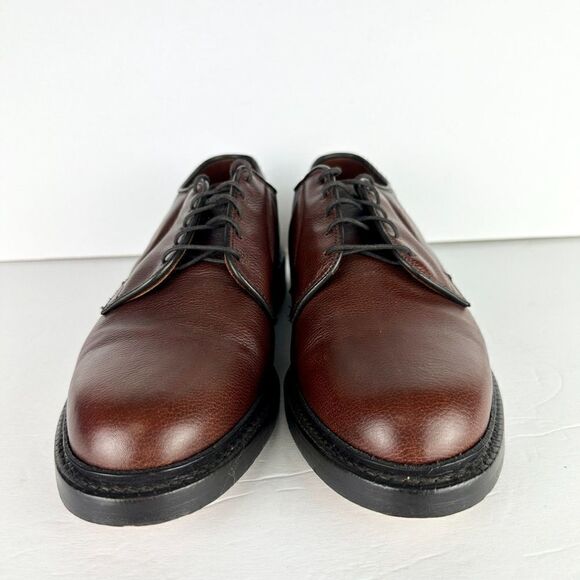Allen Edmonds Leeds Plain Toe Blucher Leather Derby Dress Shoe Size 6.5 D Brown - Picture 6 of 9